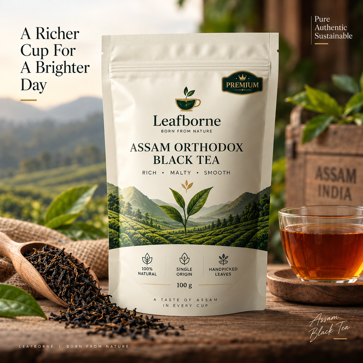 Leafborne Classic Assam CTC Tea (200gm)